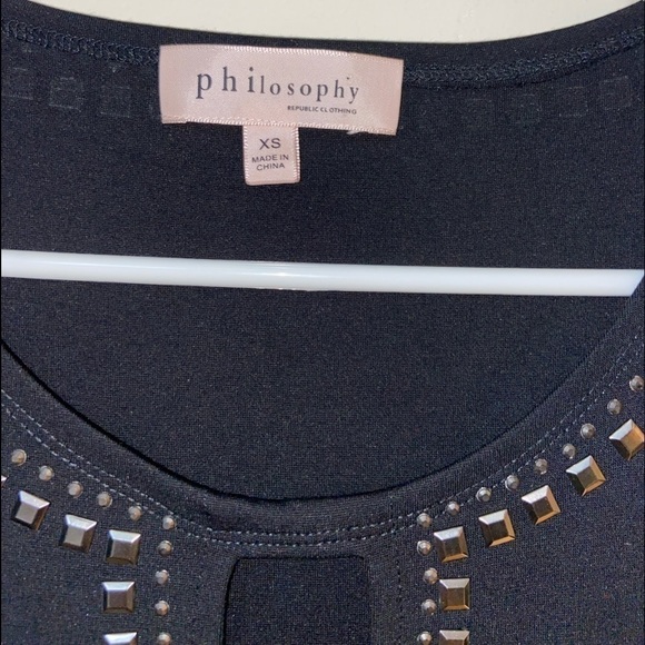 Philosophy Black Studded Sleeveless Shift Dress size XS - Picture 3 of 7